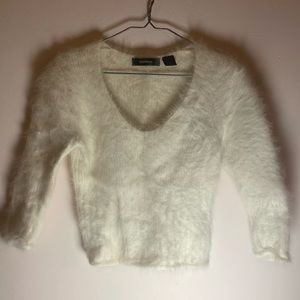 vintage off-white angora sweater